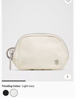 lululemon athletica Cream Mini Pouch/ belt pouch with Silver Hardware